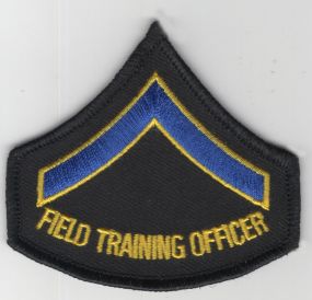 "FTO" FIELD TRAINING OFFICER" ROYAL BLUE with MEDIUM GOLD on BLACK CHEVRON - SOLD in PAIRS